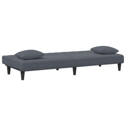 Ensemble de canapés 2 pcs avec coussins gris foncé velours 