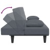 Ensemble de canapés 2 pcs avec coussins gris foncé velours 
