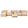 Salon de jardin 7 pcs Bois de pin massif 