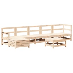 Salon de jardin 7 pcs Bois de pin massif 