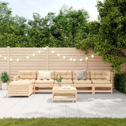 Salon de jardin 7 pcs Bois de pin massif 