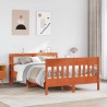 Cadre de lit sans matelas cire marron 140x200cm bois pin massif 