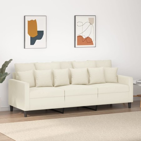 Canapé à 3 places Crème 180 cm Velours 