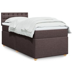 Sommier à lattes de lit avec matelas Marron foncé 90x200 cm 