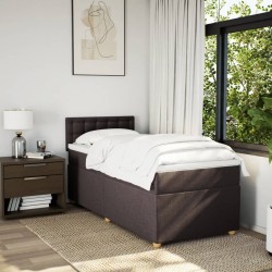Sommier à lattes de lit avec matelas Marron foncé 90x200 cm 
