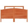 Cadre de lit sans matelas cire marron 135x190cm bois pin massif 