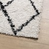 Tapis shaggy à poils longs moderne crème et noir 80x150 cm 