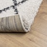 Tapis shaggy à poils longs moderne crème et noir 80x150 cm 