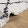 Tapis shaggy à poils longs moderne crème et noir 80x150 cm 