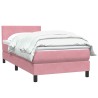 Sommier à lattes de lit avec matelas rose 90x210 cm velours 