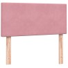 Sommier à lattes de lit avec matelas rose 90x210 cm velours 