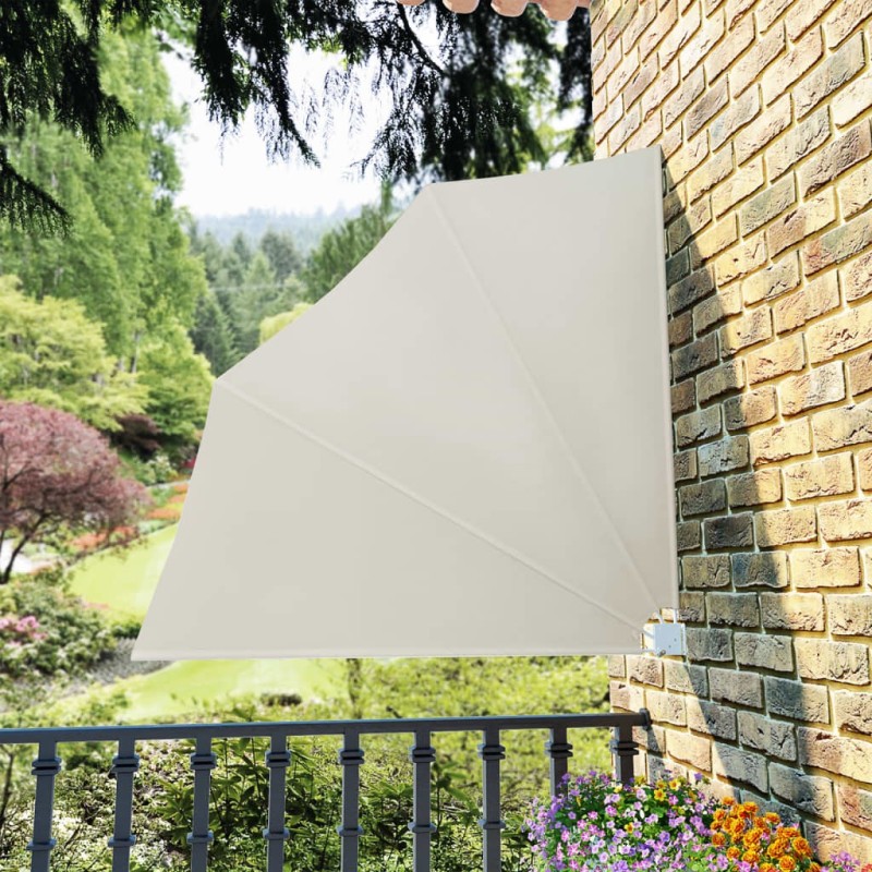 Auvent latéral pliable de balcon Crème 140x140 cm Auvent latéral pliable de balcon Crème 140x140 cm