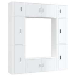 Ensemble de meubles TV 8 pcs Blanc brillant Bois d'ingénierie 