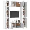 Ensemble de meubles TV 8 pcs Blanc brillant Bois d'ingénierie 