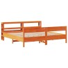 Cadre de lit sans matelas cire marron 200x200cm bois pin massif 