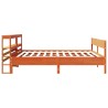 Cadre de lit sans matelas cire marron 200x200cm bois pin massif 