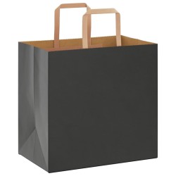 Sacs en papier 50 pcs avec poignées noir 26x17x25 cm 