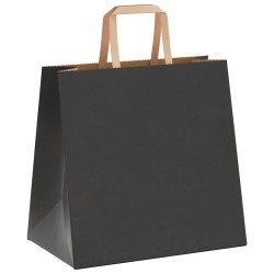 Sacs en papier 50 pcs avec poignées noir 26x17x25 cm 