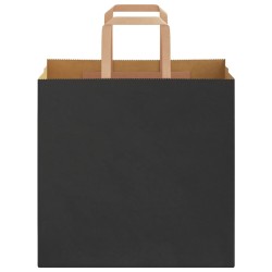 Sacs en papier 50 pcs avec poignées noir 26x17x25 cm 