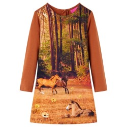 Robe pour enfants à manches longues cognac 140 