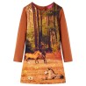 Robe pour enfants à manches longues cognac 140 