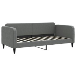 Lit de jour avec matelas gris foncé 90x190 cm tissu 