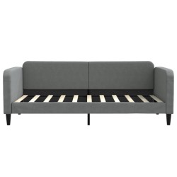 Lit de jour avec matelas gris foncé 90x190 cm tissu 