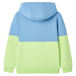 Sweatshirt à capuche pour enfants bleu et jaune tendre 140 