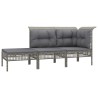 Salon de jardin 8 pcs avec coussins Gris Résine tressée 