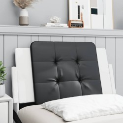 Coussin de tête de lit noir et blanc 80 cm similicuir 