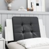 Coussin de tête de lit noir et blanc 80 cm similicuir 