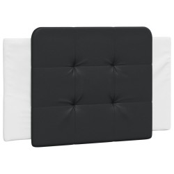 Coussin de tête de lit noir et blanc 80 cm similicuir 