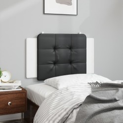 Coussin de tête de lit noir et blanc 80 cm similicuir 