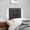 Coussin de tête de lit noir et blanc 80 cm similicuir 