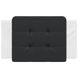 Coussin de tête de lit noir et blanc 80 cm similicuir 