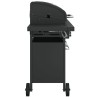 Barbecue gril à gaz avec 5 brûleurs noir acier enduit de poudre 