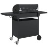 Barbecue gril à gaz avec 5 brûleurs noir acier enduit de poudre 