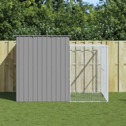 Niche pour chien avec cour gris clair 214x253x181 cm 
