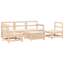 Salon de jardin 6 pcs bois de pin massif 