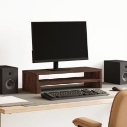 Support de moniteur chêne marron 54x22x15 cm bois d'ingénierie 