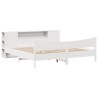 Cadre de lit sans matelas blanc 200x200 cm bois massif de pin 