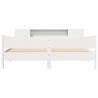 Cadre de lit sans matelas blanc 200x200 cm bois massif de pin 