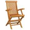 Chaises de jardin et coussins bleu lot de 4 Bois de teck massif 