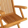 Chaises de jardin et coussins bleu lot de 4 Bois de teck massif 