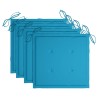 Chaises de jardin et coussins bleu lot de 4 Bois de teck massif 