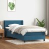 Sommier à lattes de lit et matelas bleu foncé 90x220 cm velours 