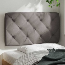 Coussin de tête de lit taupe 80 cm tissu 