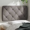 Coussin de tête de lit taupe 80 cm tissu 