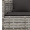 Ensemble à manger jardin 6pcs et coussins gris résine tressée 