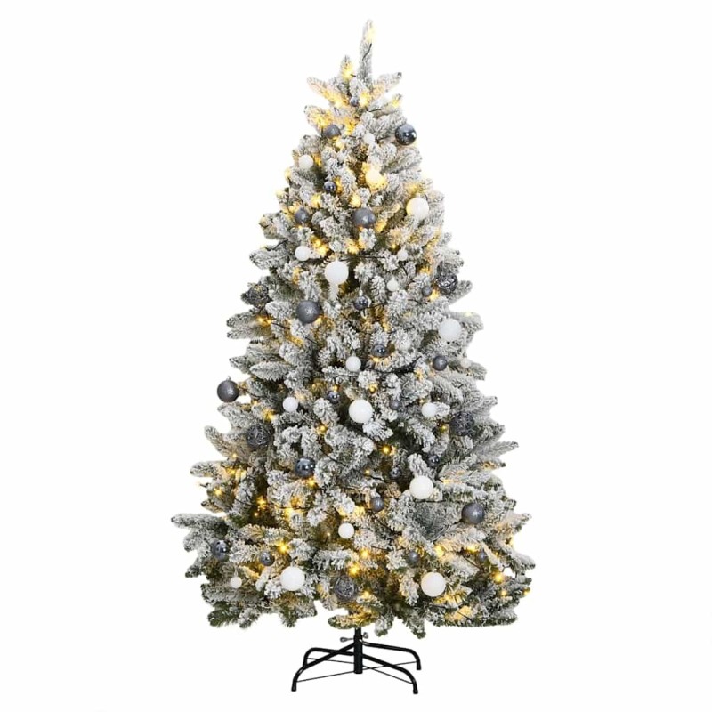 Sapin de Noël artificiel articulé 300 LED et boules 270 cm 